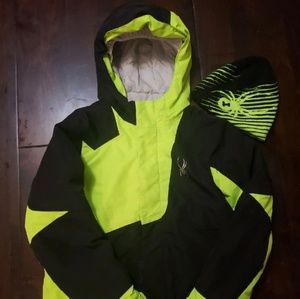 Boys Spyder brand coat and beanie hat